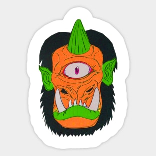 Cyclops Monster Mask Cardboard Papercraft Putrid Pumpkin Sticker